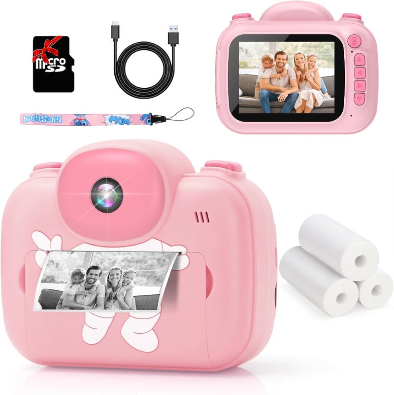 Trayoo Kids Camera Instant Print, 3.5'' Kids Digital Camera Instant with 1080P HD Photos & Videos, Christmas Birthday Gifts for Girls Boys Age 3-12 (Pink) - Image 1